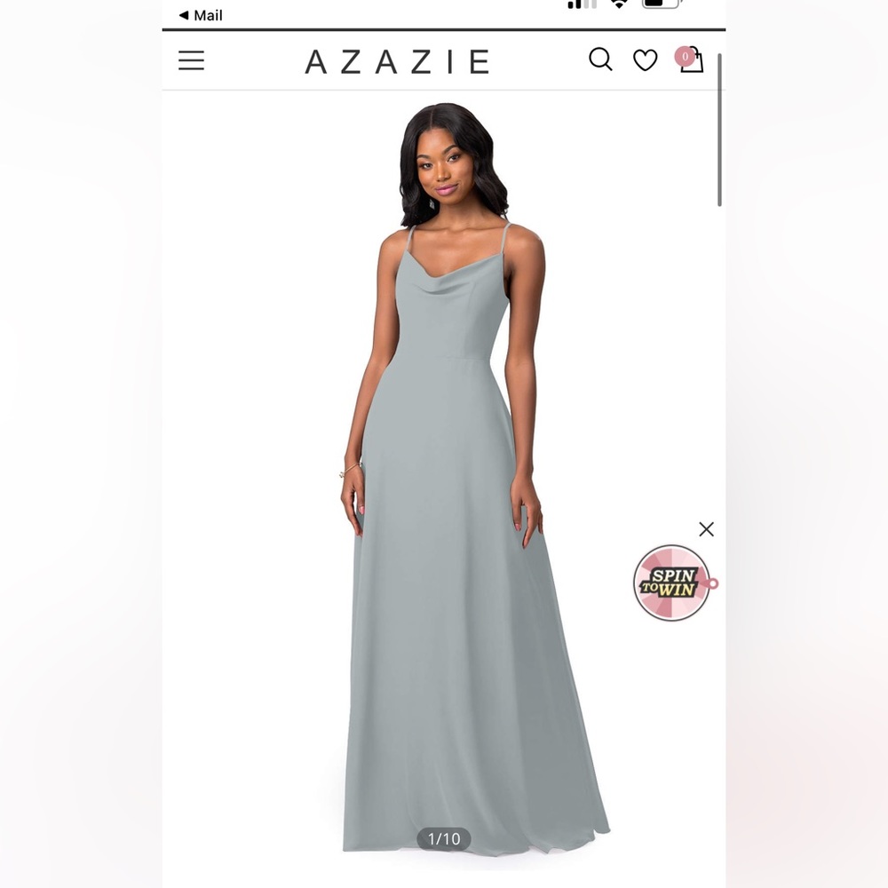 Azazie DAENERYS dress in Dolphin Grey in Size 10